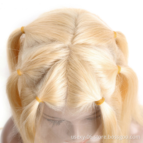 wholesale human hair lace wig 100% virgin brazilian bone straight 613 blonde full lace wigs hd lace human hair wigs blonde 613